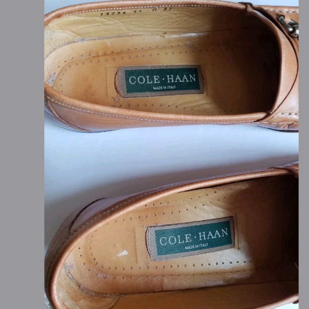 Sold-Cole Haan Italy British Tan Horse bit loafers - Picture 5 of 8